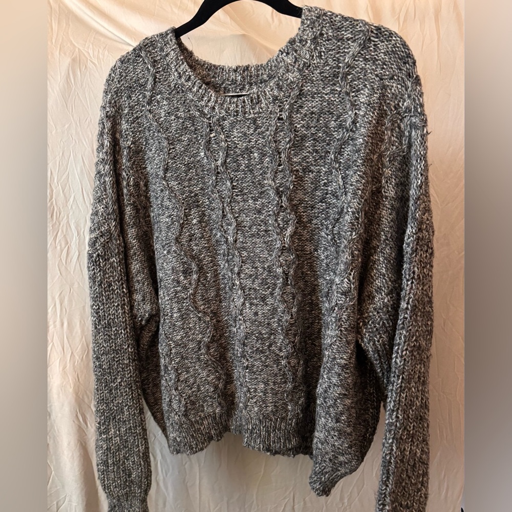 Lucky Brand Gray Cable Knit Sweater